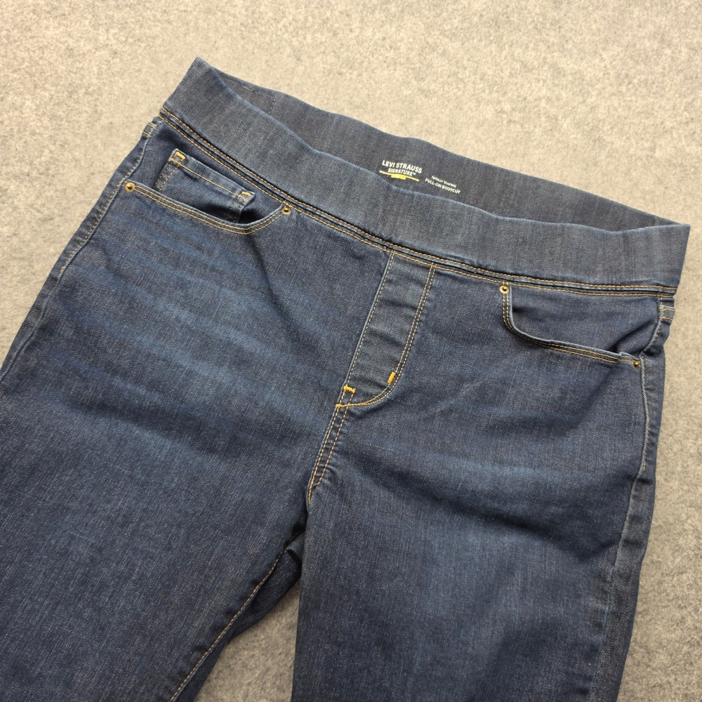 Levi Strauss Signature Gold Womens Pull On Jeans Dark Wash Boot Cut  34x26